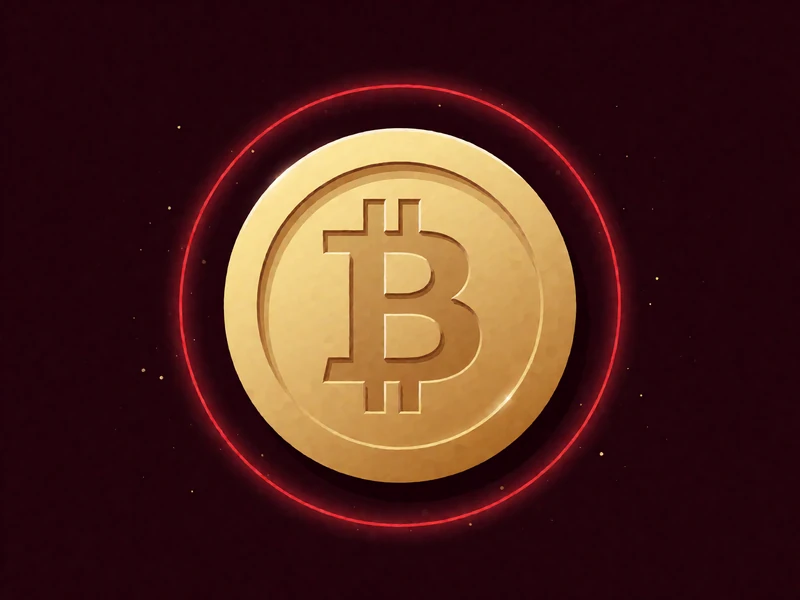 Goldene Bitcoin-M&uuml;nze mit scharlachrotem Neonring als Symbol f&uuml;r Krypto-Einzahlungen bei Casina Casino