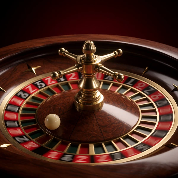 Luxuri&ouml;ser Roulette-Kessel in Bewegung im warmen Scheinwerferlicht des Casina Live Casinos